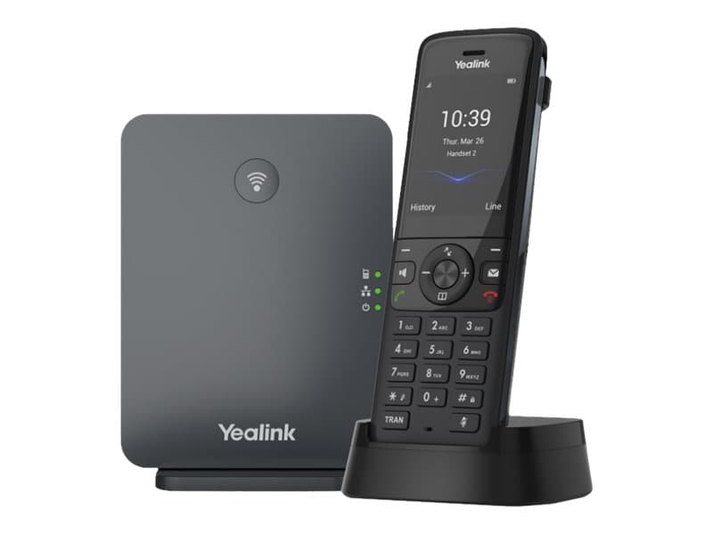 Yealink W78P, IP-mobiilipuhelin, Musta, Johdoton puhelin, Pöytä/Seinä, 50 m, 300 m