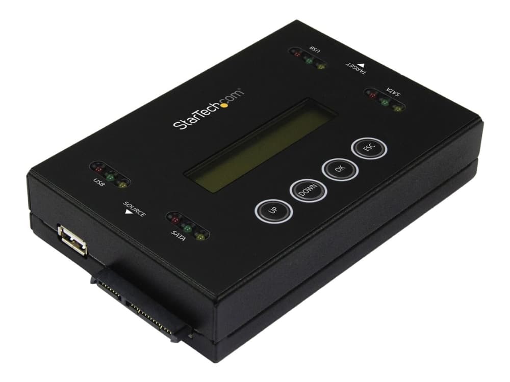 StarTech.com SU2DUPERA11, HDD-monistaja, 2 kopiot, Musta, Terästä, Kopiointi, Pyyhintä, 6,6 GB/min