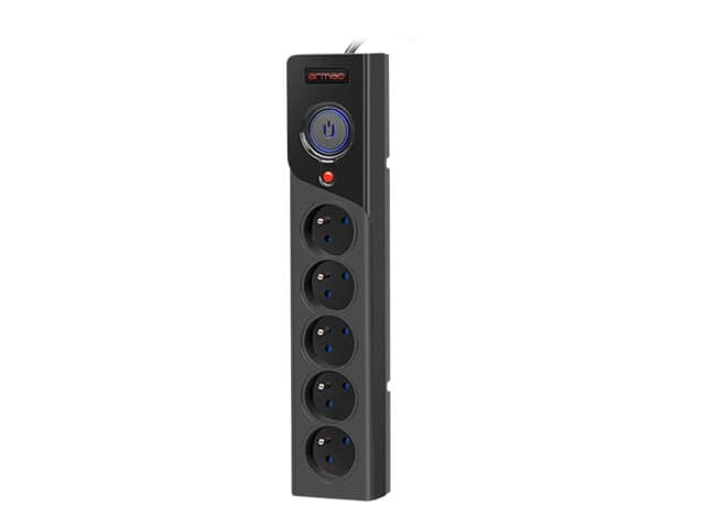 Armac Z5 - Strømstødsbeskytter - AC 250 V - 2500 Watt - output-stikforbindelser: 5 - 5 m ledning - lajittelu