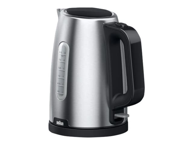 Braun PurShine WK102AI-WK1500BK, 1,7 L, 2200 W, Musta, Ruostumaton teräs, Metalli, Veden tason ilmaisin, Ylikuumenemissuoja