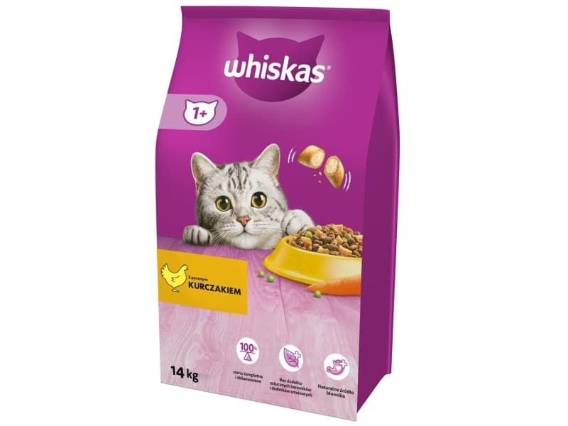 Whiskas-kuivaruoka aikuisille kissoille kanan kanssa - 14 kg