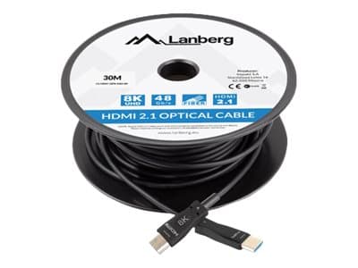 KAAPELI HDMI M/M V2.1 30M 8K MUSTA OPTINEN AOC LANBERG