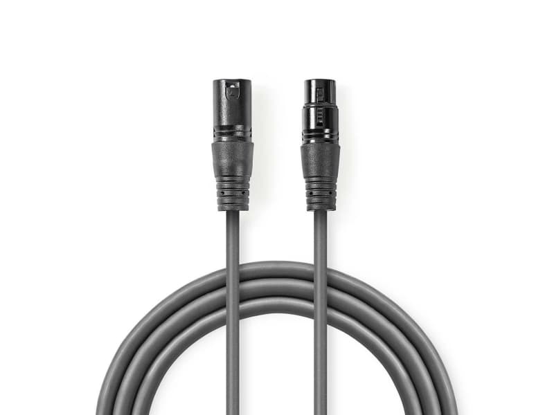 Nedis COTH15012GY30, XLR (3-pin), XLR (3-pin), Kobber, Grå