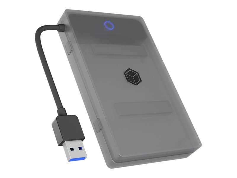 ICY BOX IB-AC603b-U3 - Lagringspakning - muovikotelo - 2.5 - SATA 6Gb/s - USB 3.2 (Gen 1) - antracit/sortti