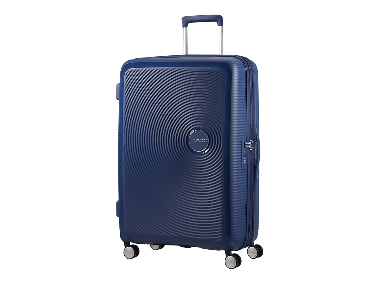 American Tourister Soundbox, Pyörivä, Sininen, 4 renkaita, Pyörivä pyörä, Vetoketju, Vetoketju