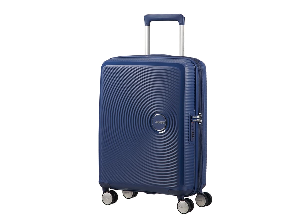 American Tourister Spinner Expandable, Matkalaukku, Kova kuori, Laivasto, Midnight Navy, Polypropeeni (PP), 4 renkaita