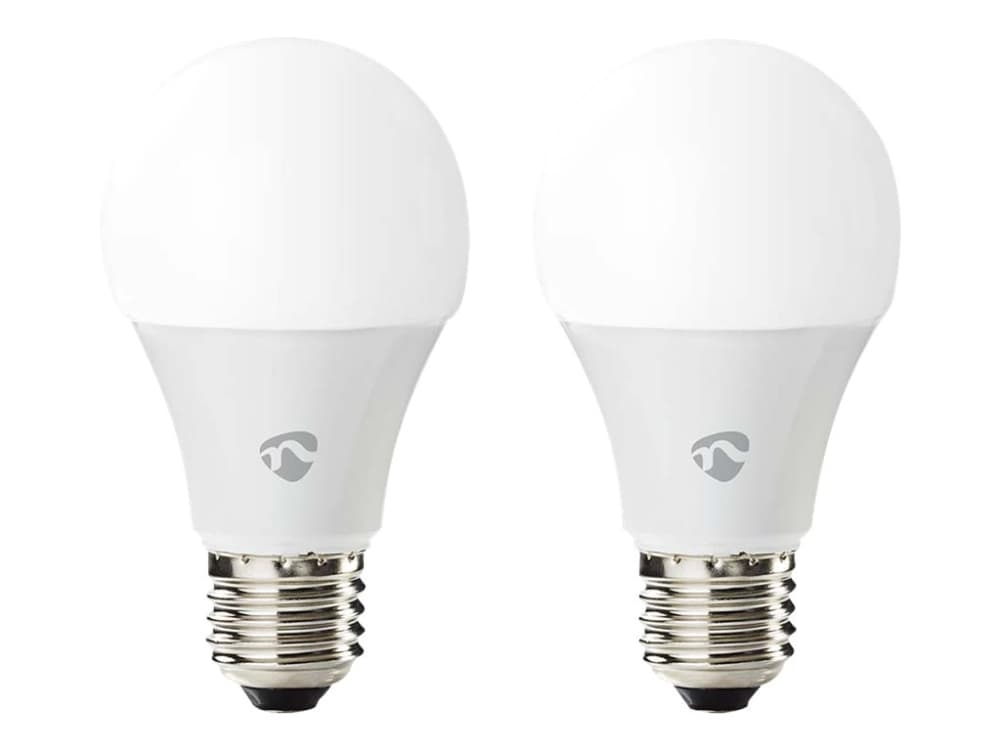 Nedis SmartLife - LED-lamppu - E27 - 9 W (60 W vastaava) - luokka F - RGB/lämpimästä viileään valkoiseen - 2700-6500 K - valkoinen (2 kpl)