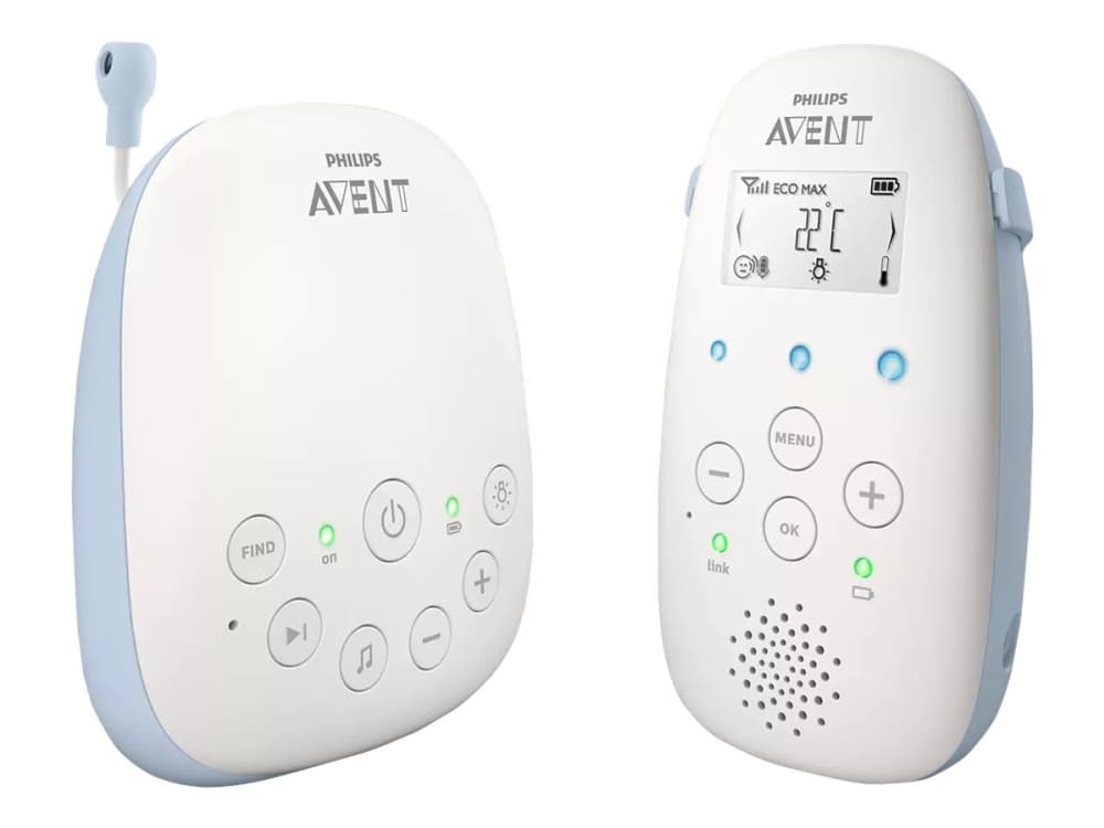 Philips AVENT Advanced SCD715/26 Advanced Audio DECT -itkuhälytin, 330 m, 50 m, 330 m, Sininen, Valkoinen, LCD, AC, Akku