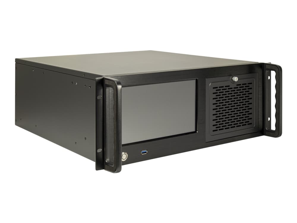 Inter-Tech 4U-4460 TFT, Teline, Palvelin, Musta, ATX, EATX, mikro ATX, Mini-ITX, 4U, 12,5 cm