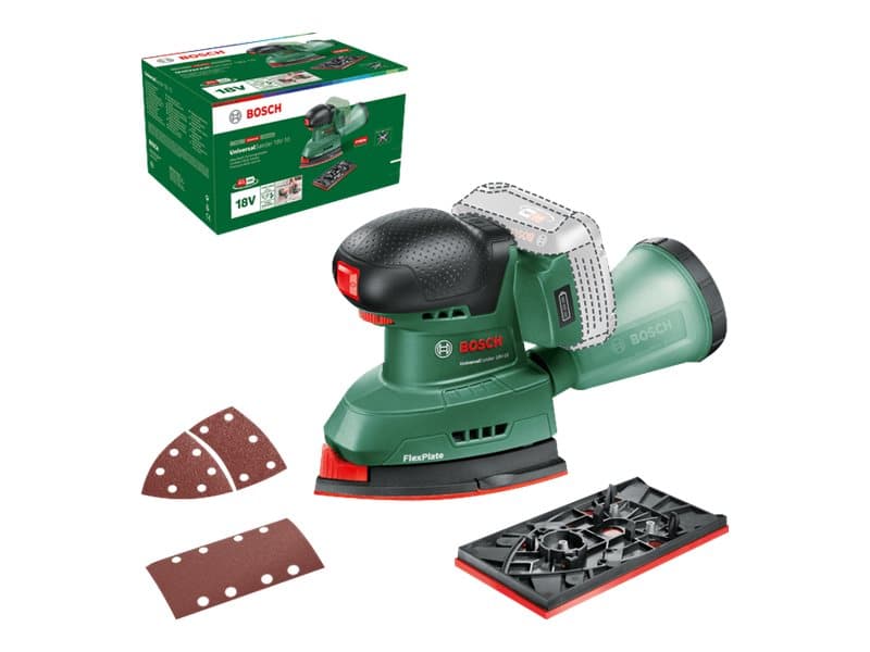 Bosch UniversalSander 18V-10, Epäkeskohiomakone, musta, Vihreä, 12000 OPM, 22000 OPM, 1,6 mm, Akku - SOLO