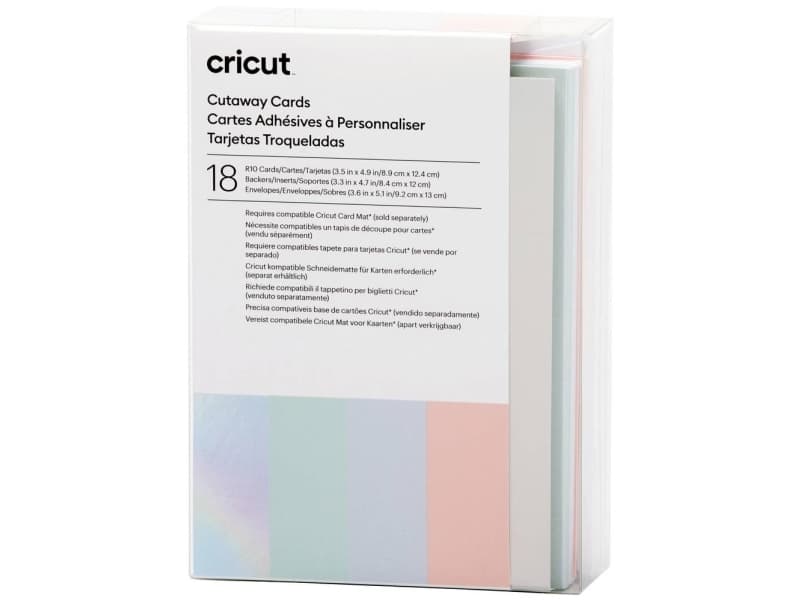 Cricut Cut-Away Cards Pastel R10 (8,9 cm x 12,4 cm) 18-pack
