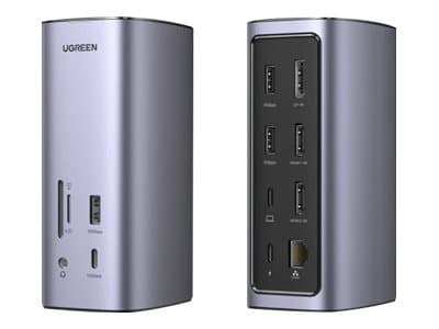 Ugreen USB-C Docking Station 12-in-1, Langallinen, Hopea, MicroSD (TransFlash), Lenovo Yoga Book, Dell XPS 13 9305, MacBook Pro /Air, HP Spectre x360 13, Dell XPS 15 BOOK, 748 g, 177,8 mm