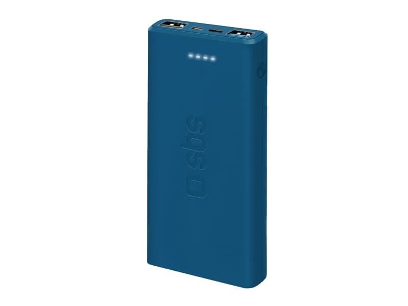 SBS hurtigtopladende powerbank. 10,000 mAh. Blå
