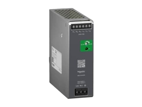Modicon switchmode strømforsyning optimized til DIN-skinne med 24 VDC 120 W-5 A udgang og 100-240 VA