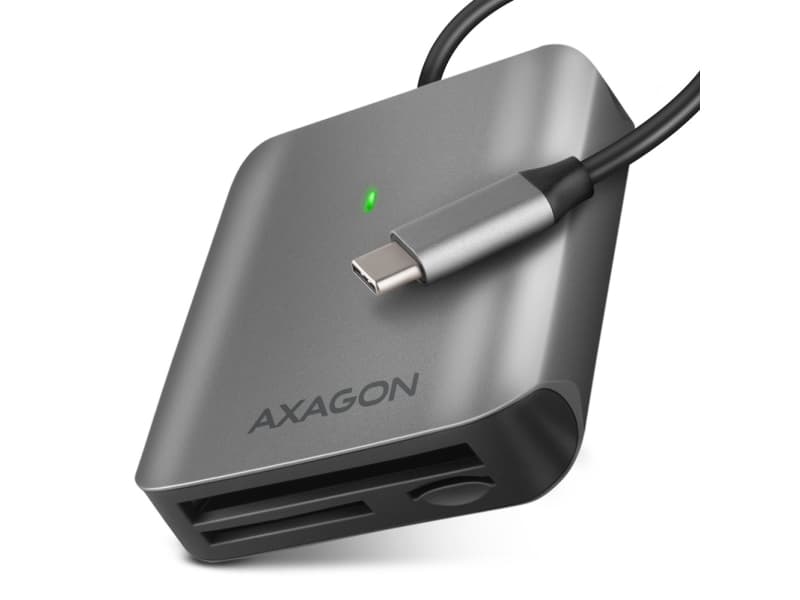 Axagon CRE-S3C, MMC, MMC Mobile, MicroSD (TransFlash), MicroSDHC, MicroSDXC, MiniSD, MiniSDHC, RS-MMC, SD, SDHC,..., Grå, 312 Mbit/s, Alumiini, Windows 11 / 10 / 8.1 / 8 / 7 (32-Bit, 64-Bit) Windows Server 2016 / 2012 / 2008 (32-Bit, 64-Bit)..., FCC, CE, RoHS