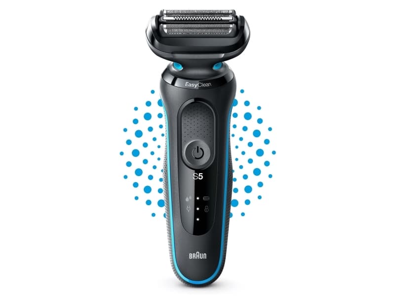 Braun Series 5 51-M1000s, Teräverkollinen parranajokone, AutoSense, Musta, Sininen, Akku, Litiumioni (Li-Ion), Sisäänrakennettu akku
