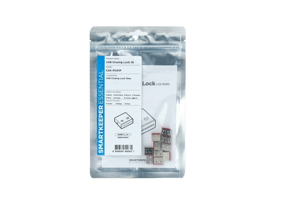 Smartkeeper CSK-PC01P, Portin lukitsin, USB A-tyyppi, Punainen, Ruostumaton teräs, Muovi, 10 kpl, Muovipussi