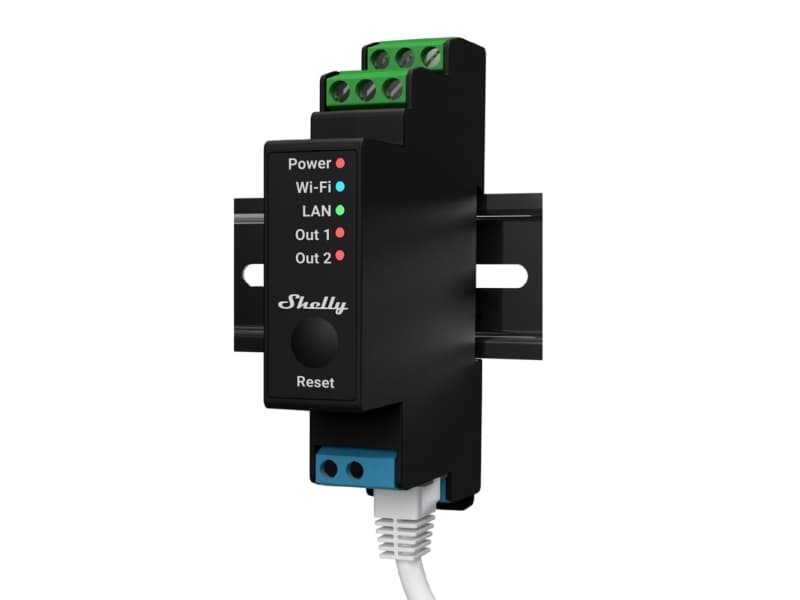 Shelly Pro 2PM, Faststofrelæ, Sort, 802.11b, , Wi-Fi 4 (802.11n), 2,483 GHz, 30 m, 13,34 dBmW