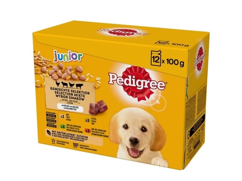 PEDIGREE Junior hyytelöity koiranruoka annospussi12X100g