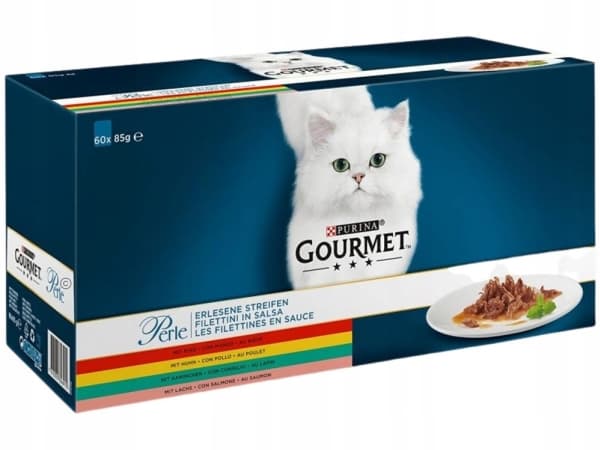 PURINA Gourmet Perle Mix - märkäruoka kissoille - 60x85g