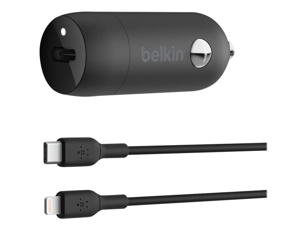Belkin BOOST CHARGE - Autovirtasovitin - 30 Watt - 3 A - Fast Charge, Power Delivery 3.1 (24-nastainen USB-C) - musta