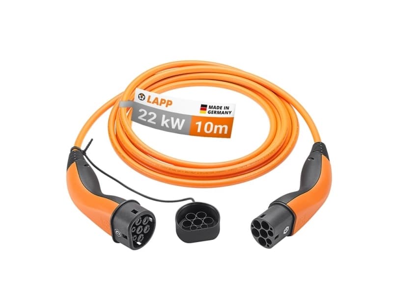 LAPP Type 2 -auton latauskaapeli, enintään 22 kW, 10 m, oranssi (5555931037)