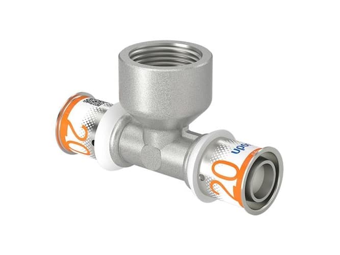 UPONOR S-PRESS PLUS tee reduceret m/muffe 20x3/4 FT-20