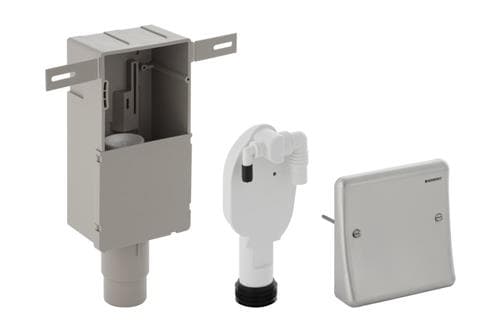 Geberit vesilukko pesualtaalle Ø50 - Geberit sisäänrakennettu vesilukko kahdella liitännällä varustettuihin yksiköihin d50-56mm