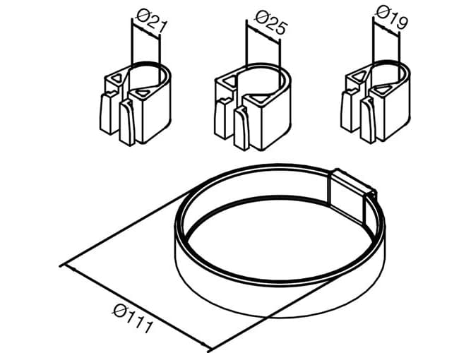 Damixa KIT SETTING TUB INCL 3 - Varaosa Ø19, Ø21 JA Ø25