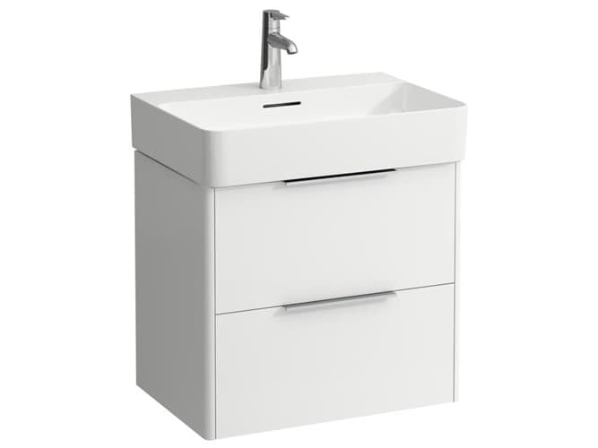 Laufen Base hvid vaskeskab med to skuffer - mål: H52,5 x B58,5 x D39 cm. Håndvask #626993000 bestilles særskilt.