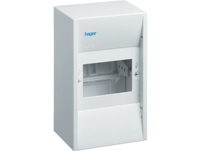 HAGER Mini kansi GD104E 4 moduulia PE-kiinnikkeilläKorkeusKokoaika: 180 x 110 x 82 mmIP 30
