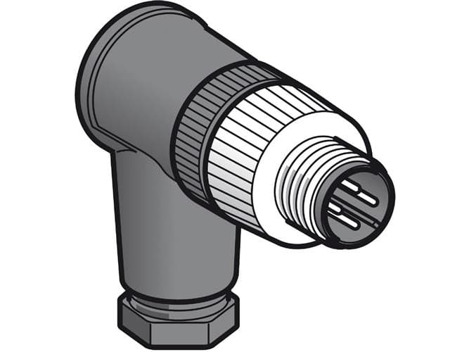 Liitin M12 4P kulmaliitin uros