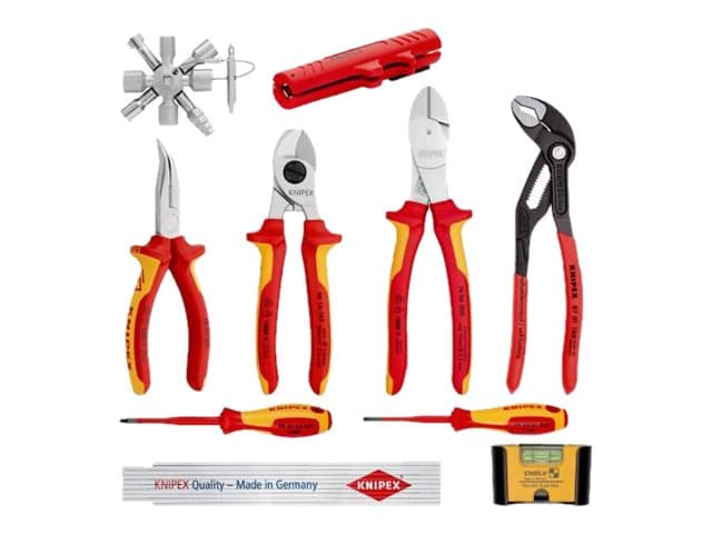 Knipex 00 20 90 V01, Punainen, Keltainen, 165 mm, 93 mm, 1,42 kg, 10 työkalua