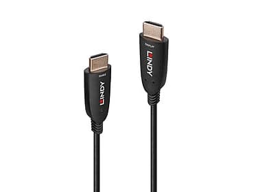 Lindy - HDMI-kaapeli - HDMI-uros HDMI-uros - 10,0 m - valokuitu - musta - tukee 8K 60 Hz (7680 x 4320), tukee 4K 120 Hz (3840 x 2160), hybridi (38510)