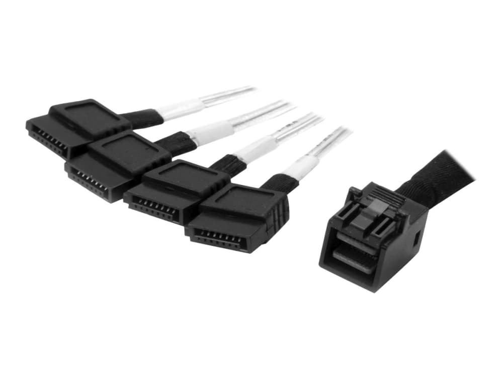 StarTech.com 1m sisäinen Mini SAS SATA-kaapeli - SFF-8643 4x SATA (SAS43SAT1M) - ATA/SAS-kaapeli - 4 x Mini SAS HD (SFF-8643) (P) til SATA (P) - 1 m - sort og sølv - for P/N: SFF86448PLT2