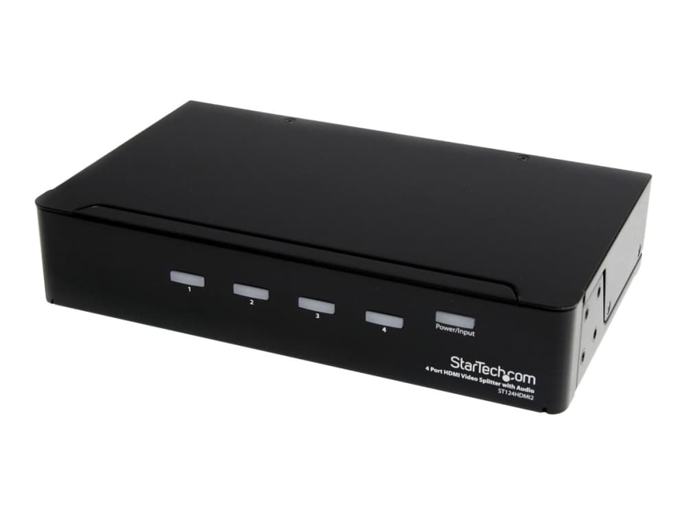 StarTech.com ST124HDMI2, HDMI, 4x HDMI, 1920 x 1200 pikseliä, Musta, Terästä, 1280 x 1024 (SXGA), 1600 x 1200 (UXGA), 1920 x 1080 (HD 1080), 1920 x 1200 (WUXGA), 640 x 480 (VGA)