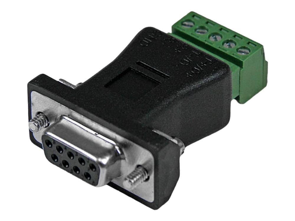 StarTech.com RS422 RS485 Serial DB9 -> Terminal Block Adapter, Musta