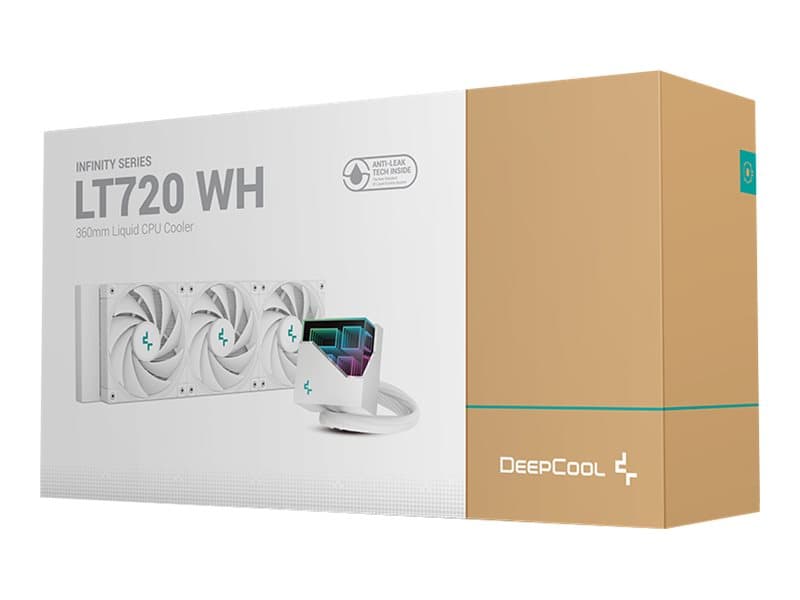 DeepCool LT720 WH, All-in-one-nesteenjäähdytin, 12 cm, 85,85 cfm, Valkoinen