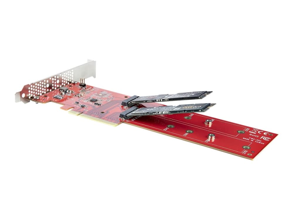 StarTech.com DUAL-M2-PCIE-CARD-B, PCIe, M.2, PCIe 4.0, Rød, 6493014 t, 7,8 Gbit/sek.