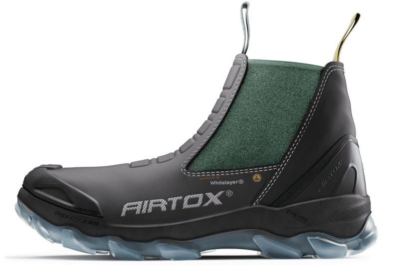 Airtox GLC -turvasaapas koko 43 - Valkoinen saumasuojaus, G-force-ilmapohja, ergo alu-kärkiosa