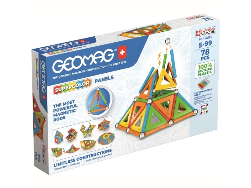 Geomag SuperColor Panels Recycled, Neodyymimagneettilelu, 5 vuosi/vuosia, Monivärinen