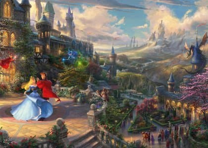 Schmidt Spiele PQ Puzzle 1000 el. THOMAS KINKADE Ruusunen tansseissa (Disney)