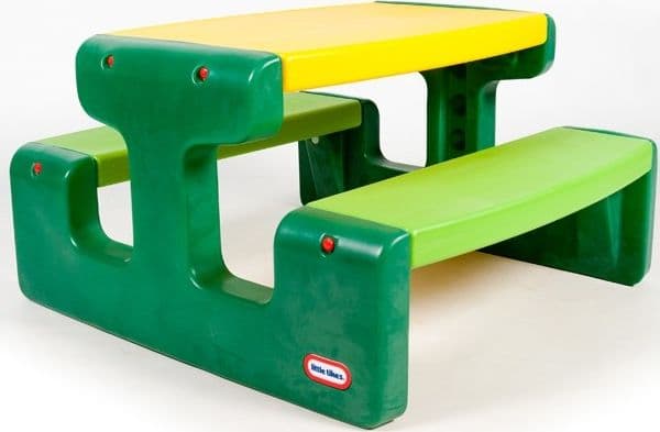 Little Tikes Large Picnic Table, Sisätila ja ulkotila, Vihreä, Keltainen, 6 henkilö(t), Muovi, 3 vuosi/vuosia, CE
