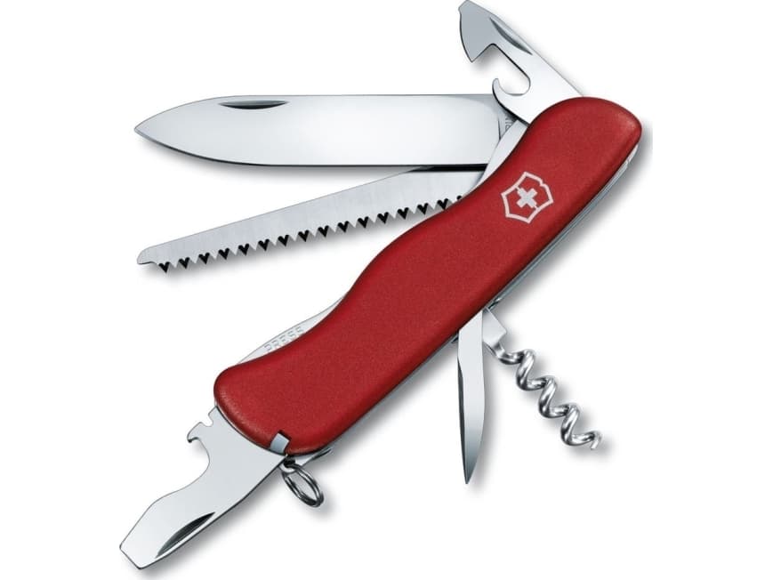 Victorinox Forester - Veitsi lukittavalla terällä - Monitoimiveitsi - Clip point - Polyamidi - Punainen - 12 työkalua (V-0.83 63)