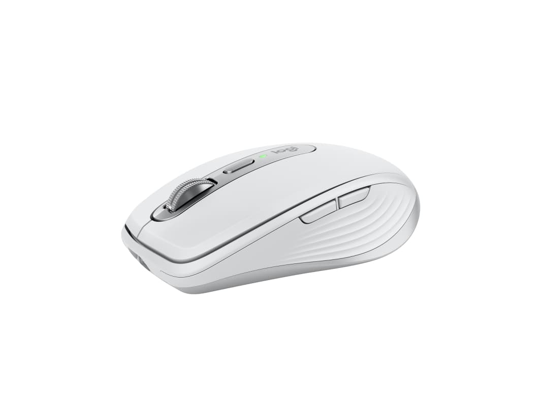 Logitech® | MX Anywhere 3S - Hiiri - laser - 6 painiketta - langaton - Bluetooth, 2,4 GHz - langaton vastaanotin - Vaalean harmaa