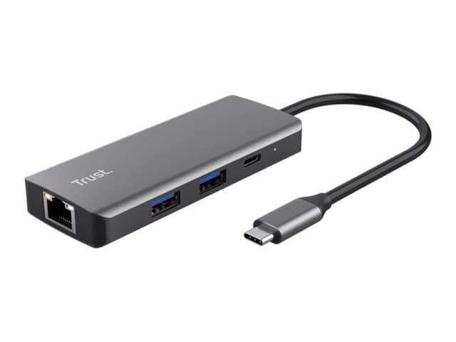 Trust Dalyx, USB Type-C, USB 2.0, 1000 Mbit/s, 60 Hz, 3840 x 2160 pikseliä, Hopea