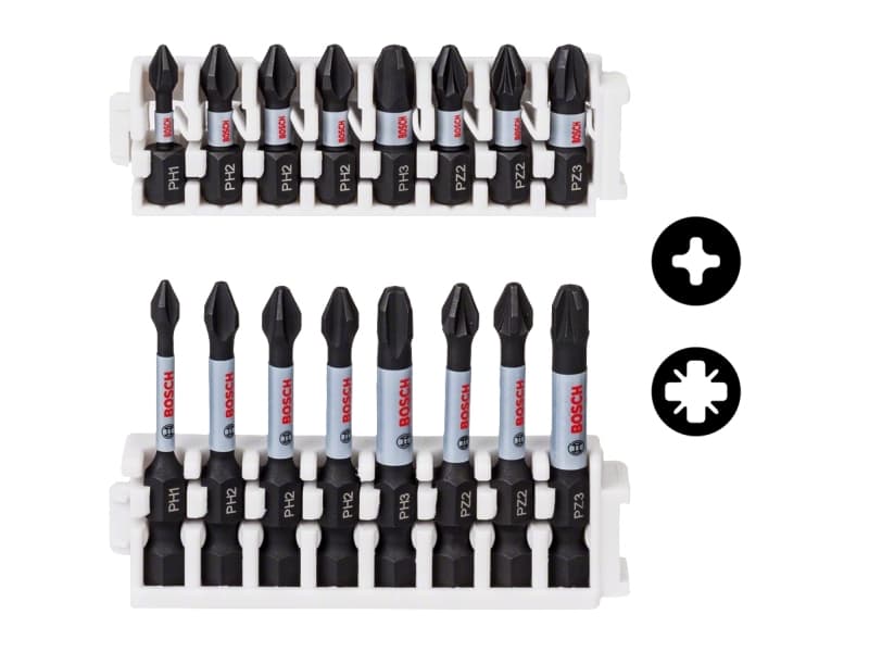 Bosch BITSSET IMPACT PH/PZ1-2-3 25MM 8kpl