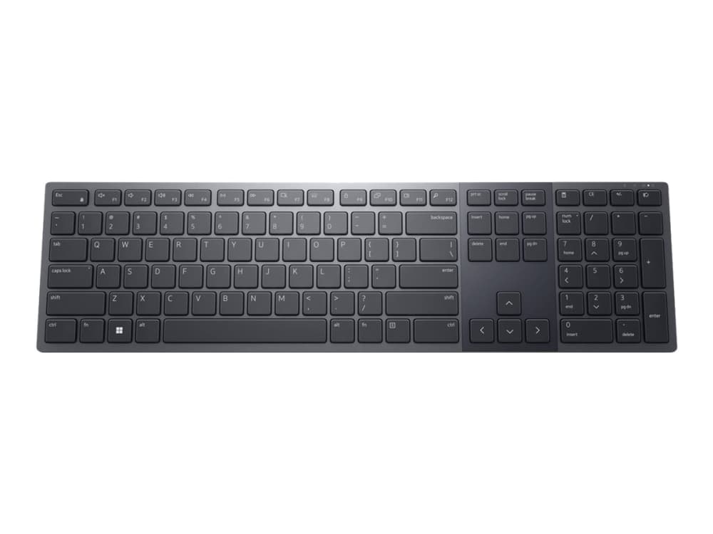 DELL KB900, täysikokoinen (100%), langaton RF + Bluetooth, saksinäppäinkytkin, QWERTY, grafiittipintainen