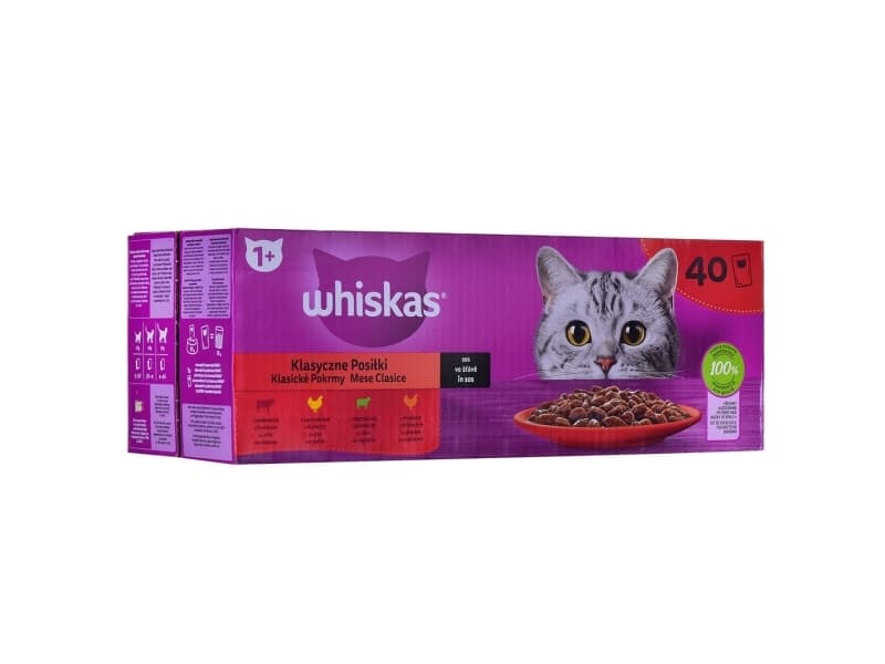 Whiskas Classic Mix -ateria kastikkeessa kissoille 40 x 85 g