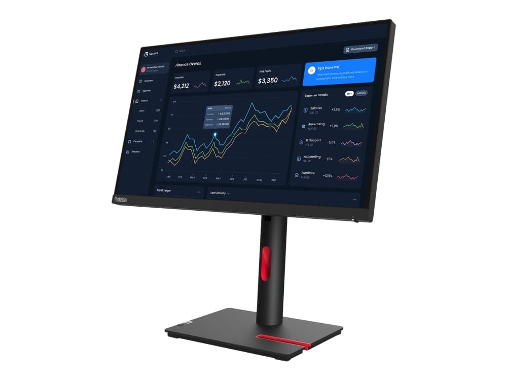 Lenovo ThinkVision T22i-30 - LED-näyttö - 21,5 - 1920 x 1080 Full HD (1080p) @ 60 Hz - IPS - 250 cd/m² - 1000:1 - 4 ms - HDMI, VGA, DisplayPort - keltainen - ThinkCentre neo 70t 11YU ThinkPad P15 Gen 2 20YQ - ThinkCentre neo 70t 11YU ThinkPad P15 Gen 2 20YQ varten